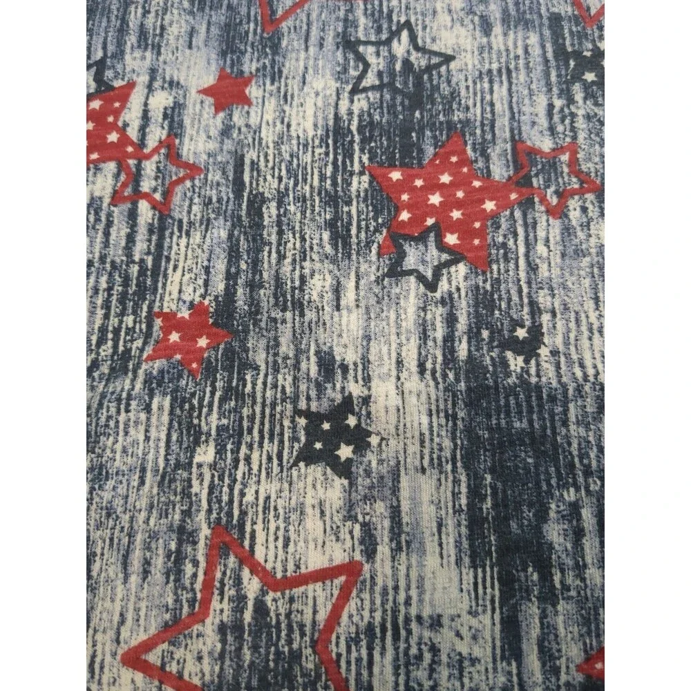 CJ Banks Top Womens XL Red Blue White Stars Short Sleeve Crew Neck T-Shirt - Picture 5 of 8
